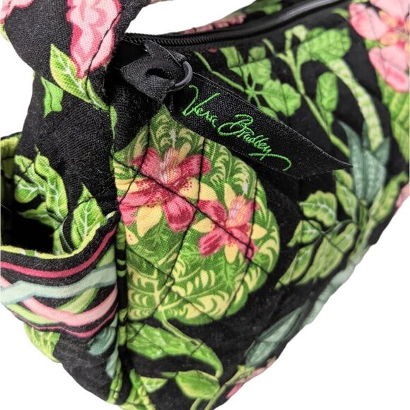 VERA BRADLEY Retired Botanica Black Floral Quilted Shoulder Bag - Picture 4 of 11
